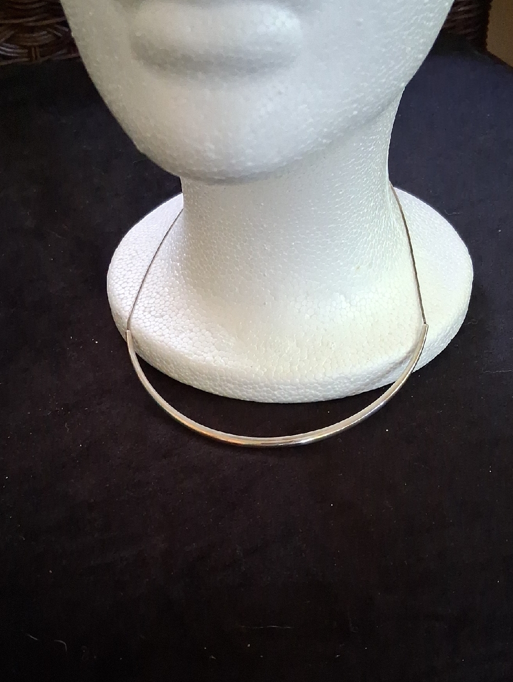 Classic Sterling Silver Curved Choker Necklace